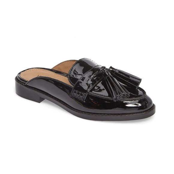 Vionic Shoes - VIONIC Reagan Mules Black Patent Leather Tassel